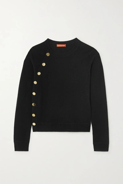 Shop Altuzarra Minamoto Button-detailed Cashmere Sweater In Black