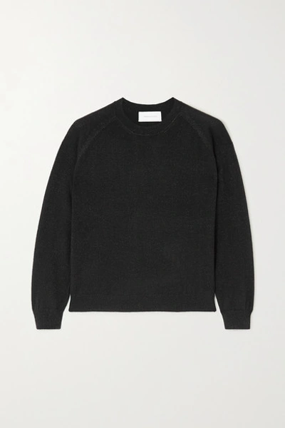 Shop Alexandra Golovanoff Mila Metallic Cashmere-blend Sweater In Black