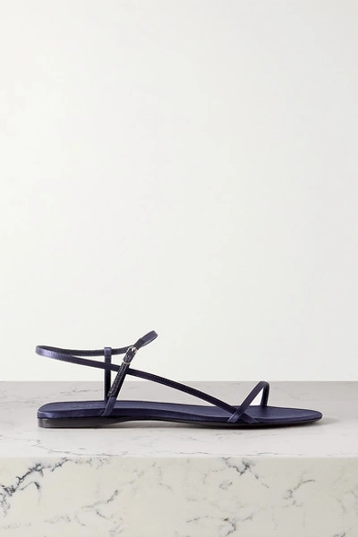 Shop The Row Bare Satin Sandals In Midnight Blue