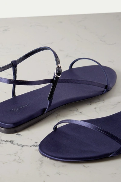 Shop The Row Bare Satin Sandals In Midnight Blue