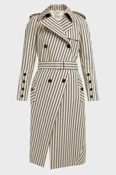 Shop Altuzarra Fulton Printed Cotton-gabardine Trench Coat In Cream And Black