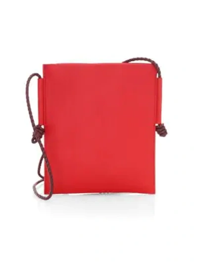 Shop Lafayette 148 Curran Leather Crossbody Bag In Red Currant