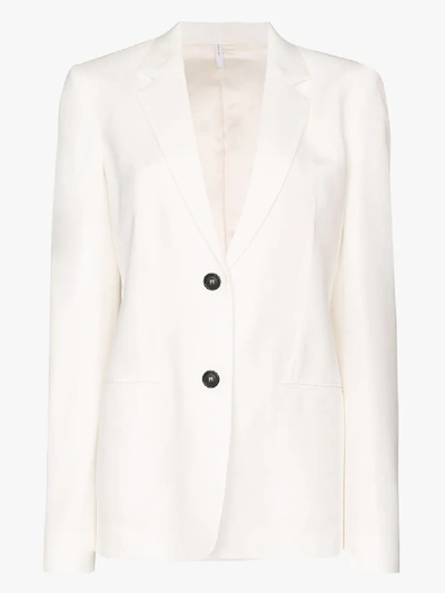 Shop Helmut Lang Single-breasted Blazer In White