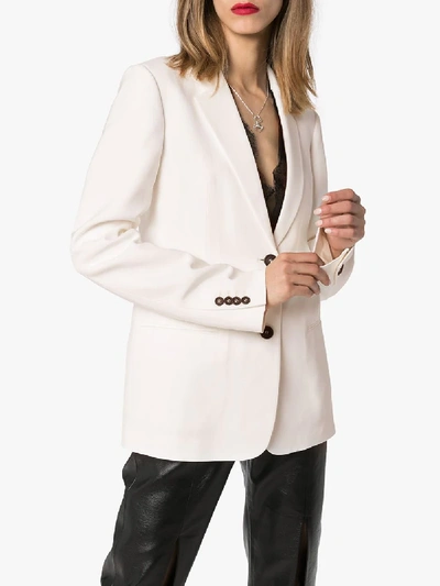 Shop Helmut Lang Single-breasted Blazer In White