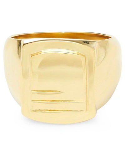 Shop Maria Black Gold-plated Roben Lines Signet Ring