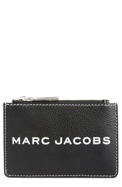 Shop The Marc Jacobs Faux Leather Zip Card Wallet In Black
