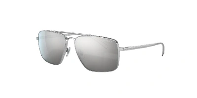 Shop Versace Man Sunglass Ve2216 In Light Grey Mirror Silver 80