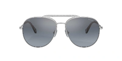 Shop Miu Miu Woman Sunglasses Mu 53vs Core Collection In Gradient Blue Flash Silver
