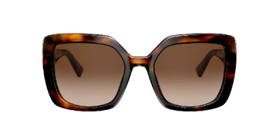 Shop Valentino Woman Sunglasses Va4065 In Gradient Brown