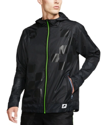 Shop Nike Shield Men's Running Jacket In Black/refs