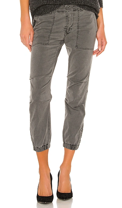 Shop Nili Lotan Cropped Military Pant In Charcoal.