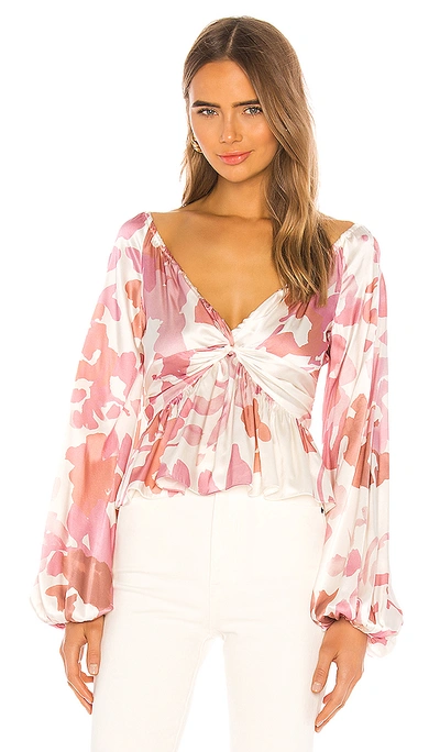 Shop Caroline Constas Onira Blouse In Blush