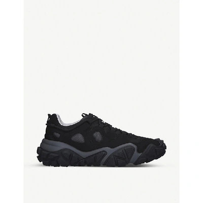 Shop Acne Studios Bolzter W Suede And Mesh Trains In Black