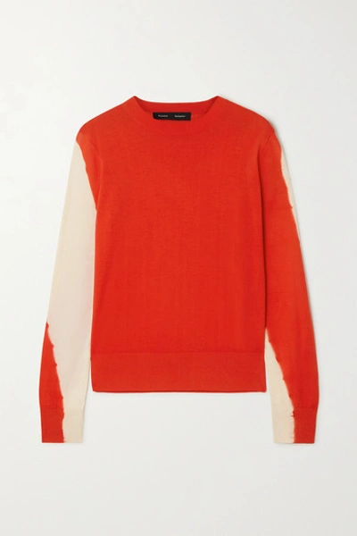 Shop Proenza Schouler Tie-dyed Cotton-blend Sweater In Red