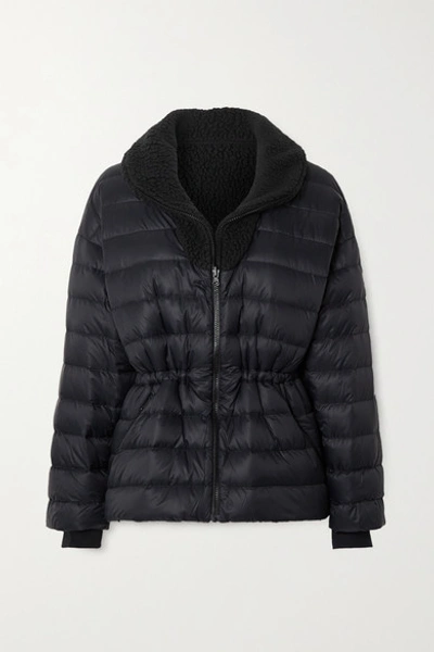 Shop Ienki Ienki Polar Reversible Quilted Down And Shearling Ski Jacket In Black