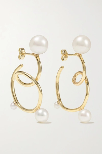 Shop Sarah & Sebastian Buoy 10-karat Gold Pearl Earrings