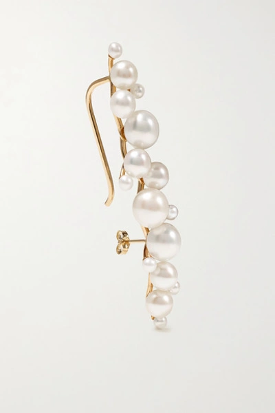 Shop Sarah & Sebastian Dream Buoy 10-karat Recycled Gold Pearl Single Earring