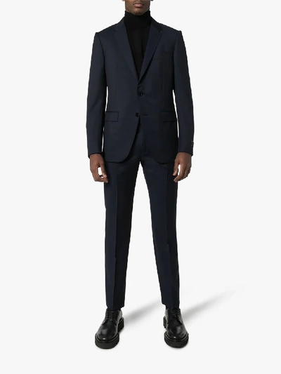 Shop Ermenegildo Zegna Blue Micro Check 2-piece Tailored Suit