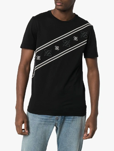Shop Fendi Karligraphy Cotton T-shirt In Black