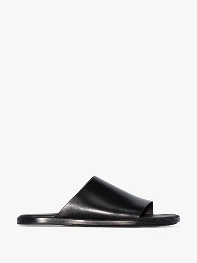 Shop Ann Demeulemeester Black Leather Sandals