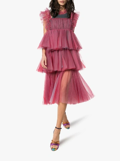Shop Viktor & Rolf Less Is More Tiered Tulle Dress In Pink