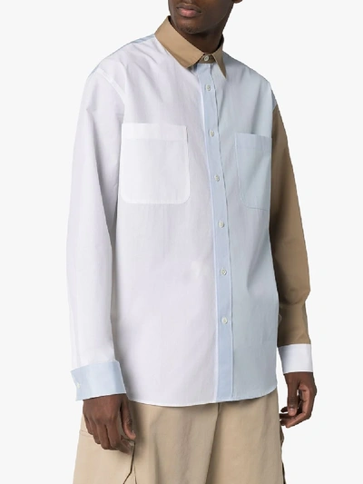 Shop Jw Anderson Colour Block Button-down Shirt In White