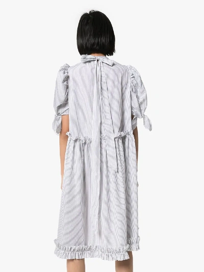 Shop Brøgger Amy Pinstripe Midi Dress In White