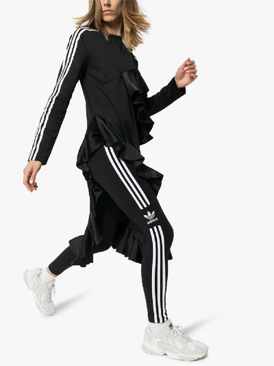 Adidas X Jkoo Adidas X J Koo X Jkoo Asymmetric Ruffled Midi Dress In 黑色 |  ModeSens