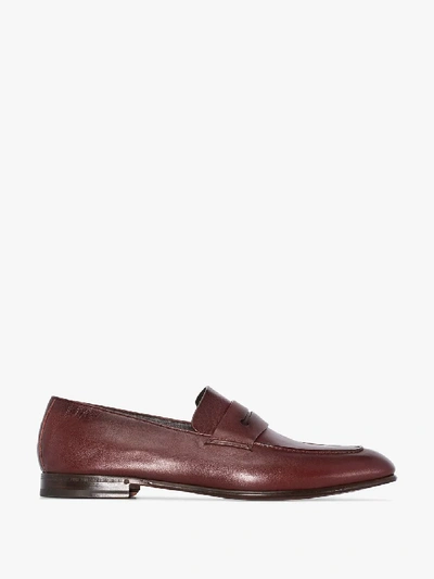 Shop Ermenegildo Zegna Leather Loafers In Brown