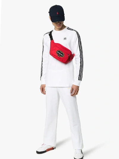 Shop Adidas Originals 3-stripe Long Sleeve T-shirt In White