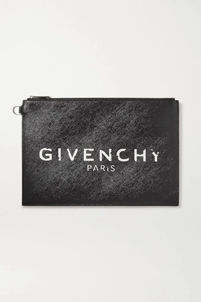 Shop Givenchy Medium Printed Coated-canvas Pouch In Black