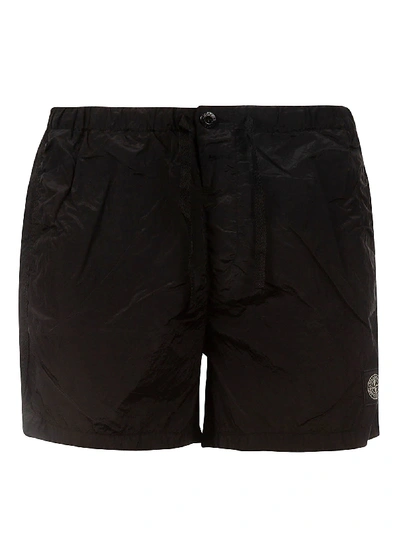 Shop Stone Island Lace-waist Shorts In Black