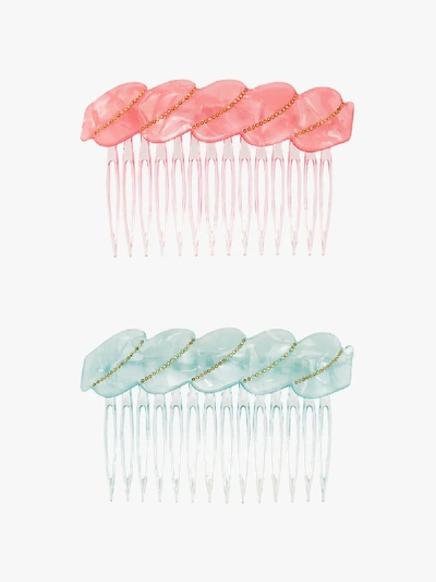 Shop Valet Studio Blue And Pink Melody Hair Comb Set