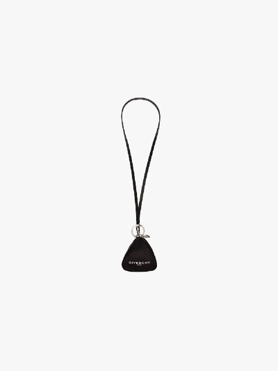 Shop Givenchy Black Triangle Pouch Keyring