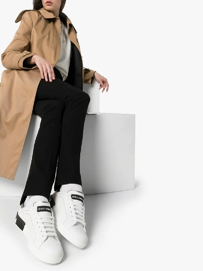 Dolce & Gabbana Leather Classic Low Top Sneakers Women's Shoes In White