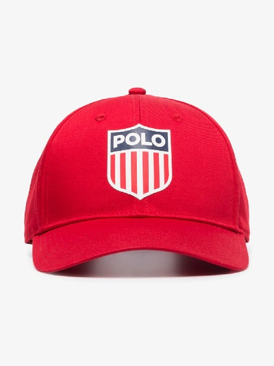 Shop Polo Ralph Lauren Red Usa Logo Cap