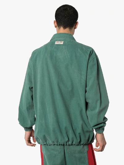 Shop Gucci Chevron Cotton Track Jacket In Green