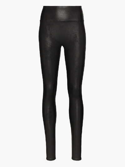 Spanx Faux-leather Mid-rise Leggings In Very Black | ModeSens