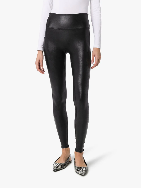 spanx faux leather leggings petite medium