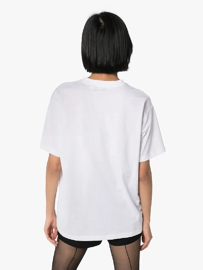 Shop Burberry Carrick Logo Cotton T-shirt In White