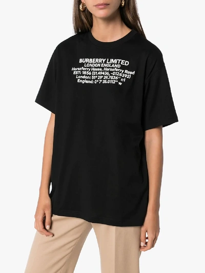 Shop Burberry Carrick Logo Cotton T-shirt In Black