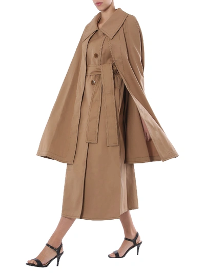 Shop Lemaire Trench With Cape In Brown