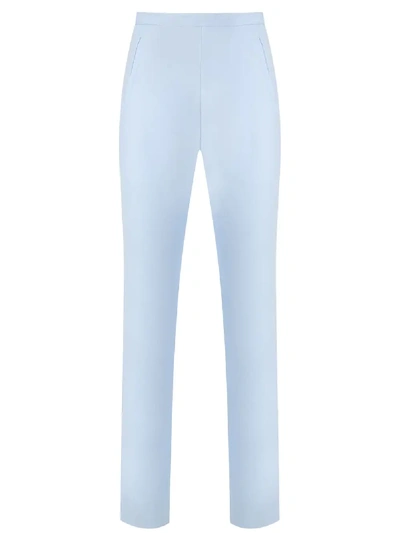 Shop Andrea Marques Side Pockets Tapered Trousers In Blue