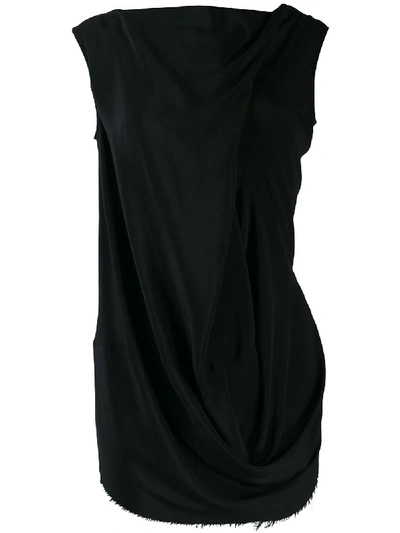 Rick Owens Ruched Effect Tunic In Black