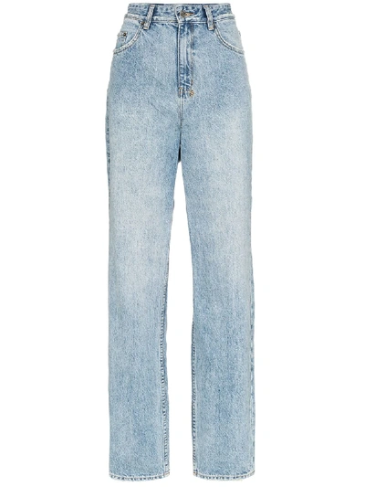 Shop Ksubi Playback High-waisted Straight Leg Jeans In Blue