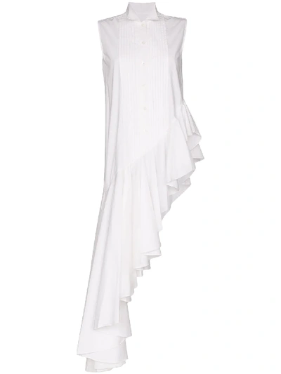 Shop Viktor & Rolf Asymmetrical Sleeveless Blouse In White