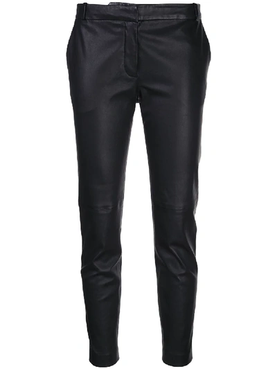 Shop Altuzarra Cropped-hose Aus Leder In Black