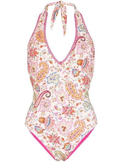 Shop Etro Paisley Printed Swimsuit In Pink