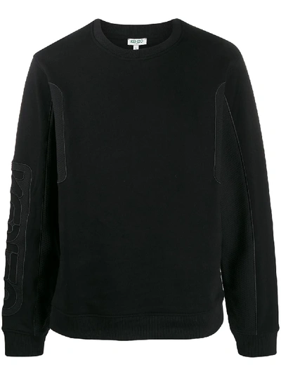 Shop Kenzo Logo Embroidered Sweatshirt In Black