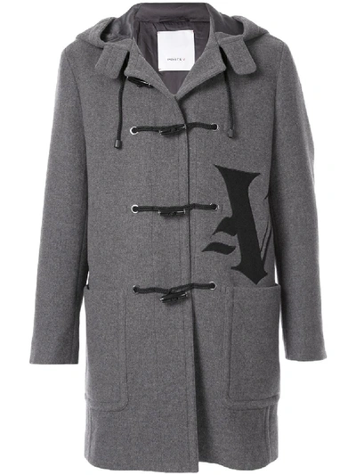 Shop Ports V Gothic V Calligraphy Duffle Coat In Grey